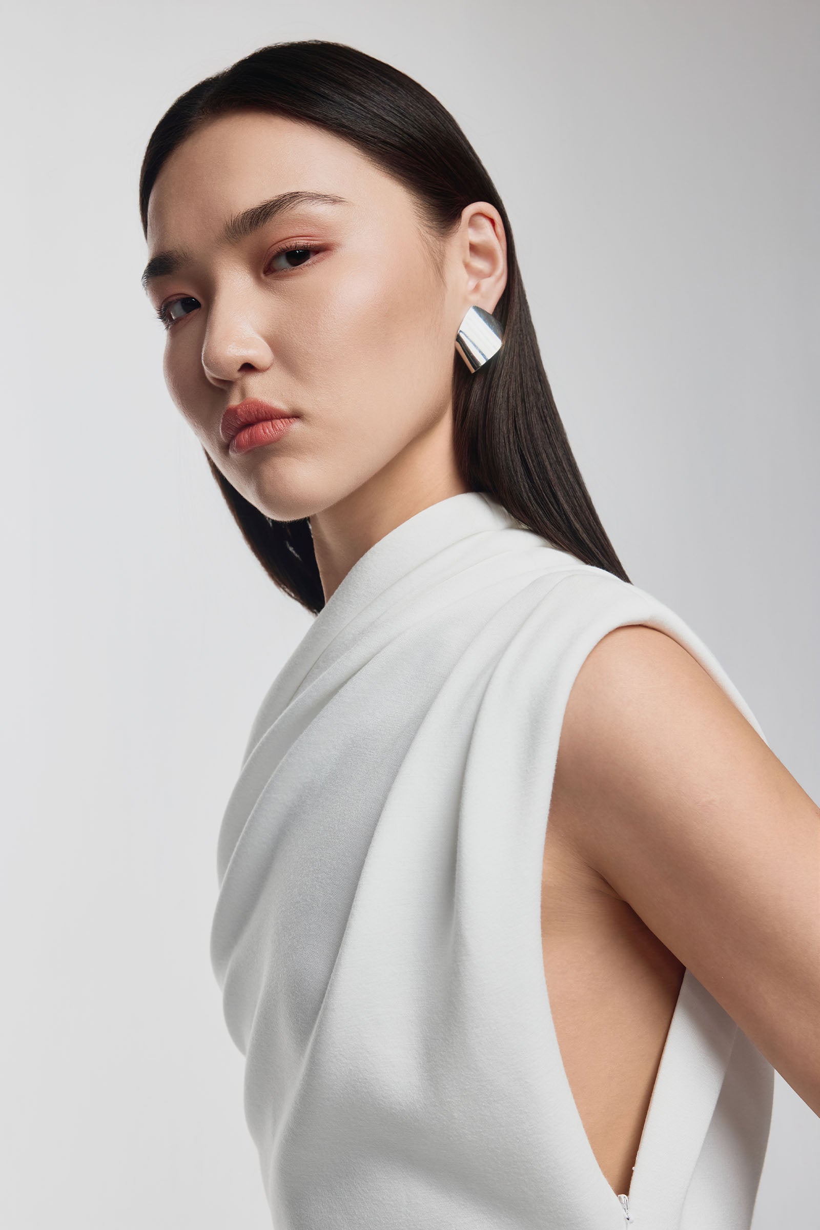 Lea One Shoulder Draped Maxi Dress