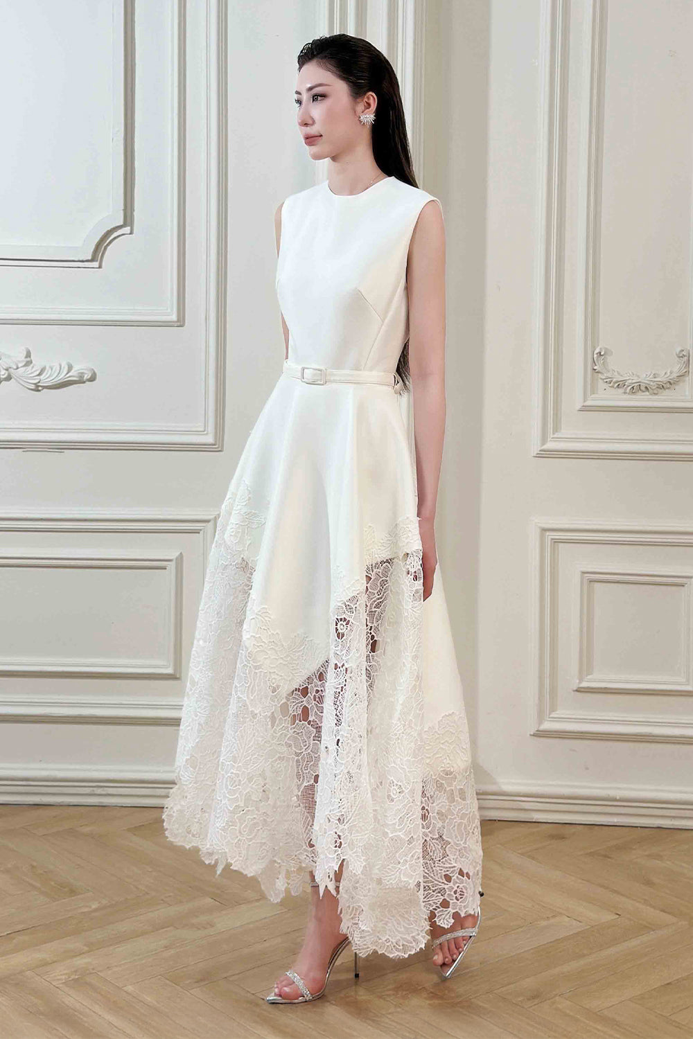 Elyn Asymmetric Midi Dress