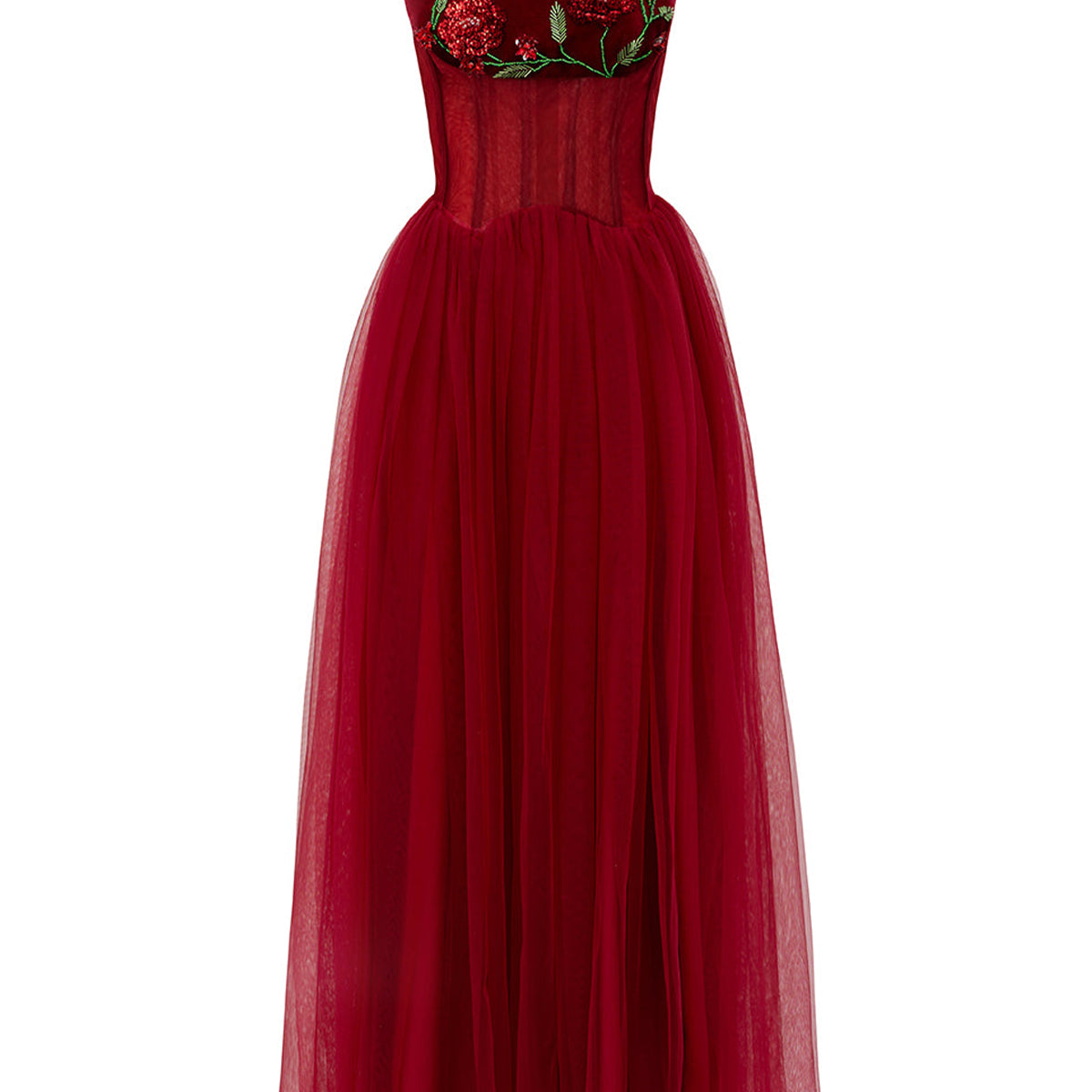 Josue Gathered Scoop Neck Polyester Maxi Dress