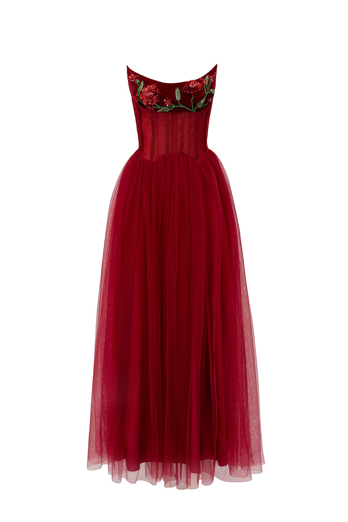 Josue Gathered Scoop Neck Polyester Maxi Dress