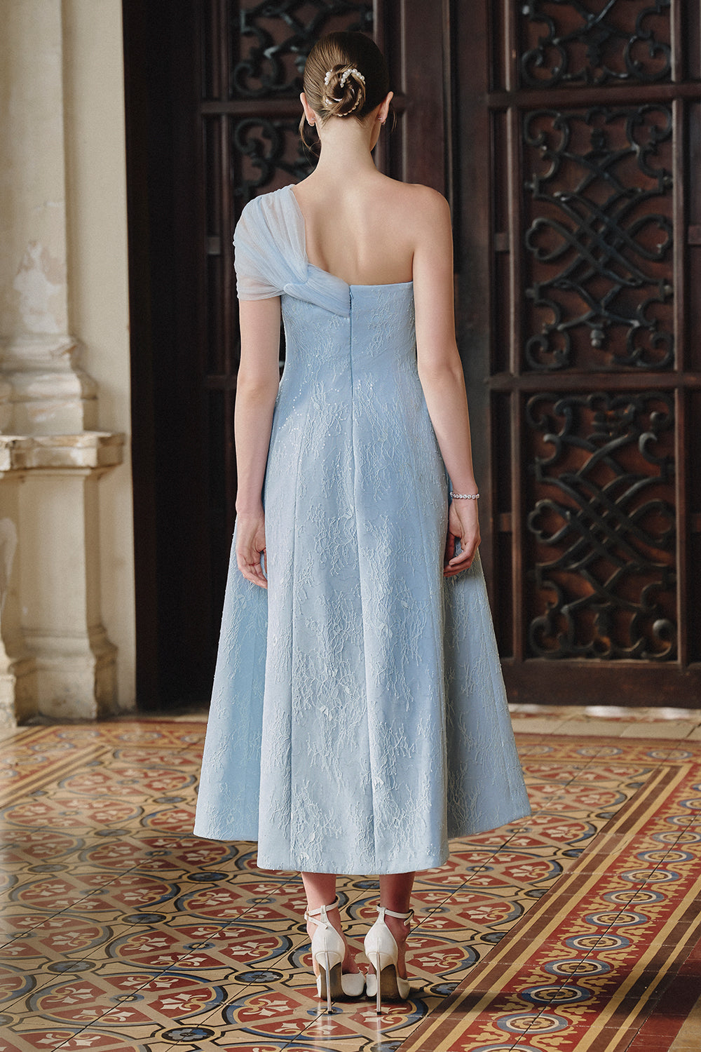 Delphine One Shoulder Midi Dress