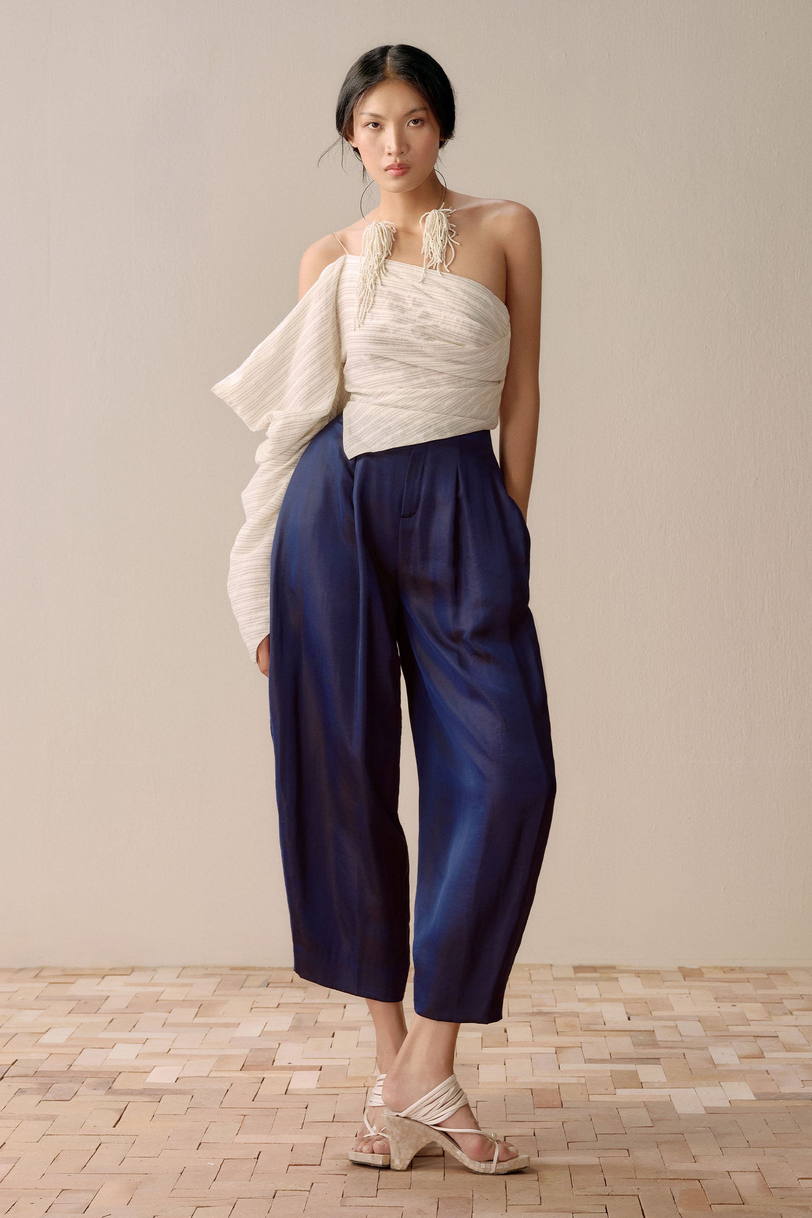 Maeve Asymmetric Sleeve Top