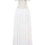 Nebula Fit and Flare Floral Mesh Lace Floor Length Dress