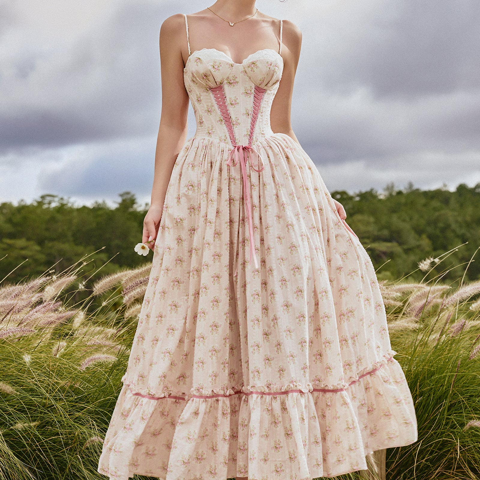 francesca's pink dress Striped Smocked Off Shoulder Summer Available In Plus Sizes Francesca's Pink Plaid Flowy Dress