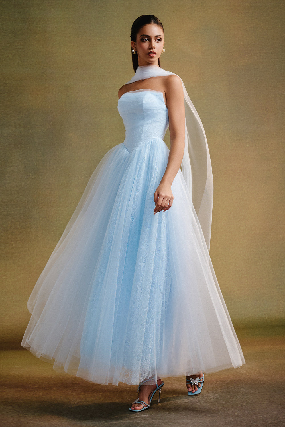 Amelia Ball Gown Gathering Maxi Dress