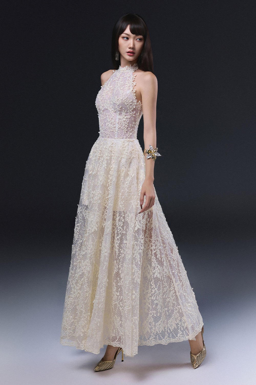 Cynthia High Neck Maxi Dress