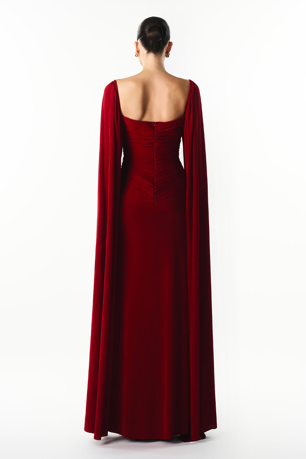 Rosavine Cape Sleeve Draped Maxi Dress