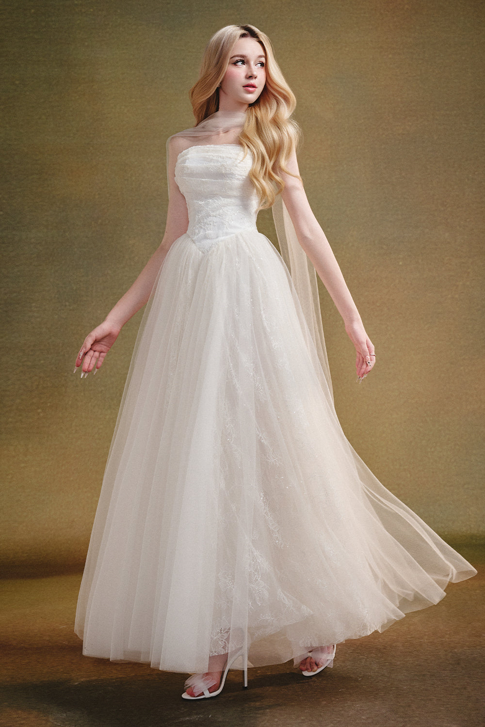 Amelia Ball Gown Gathering Maxi Dress