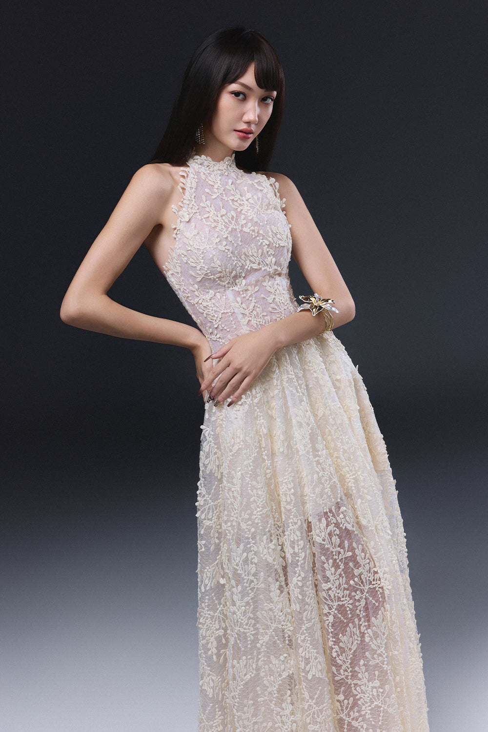 Cynthia High Neck Maxi Dress