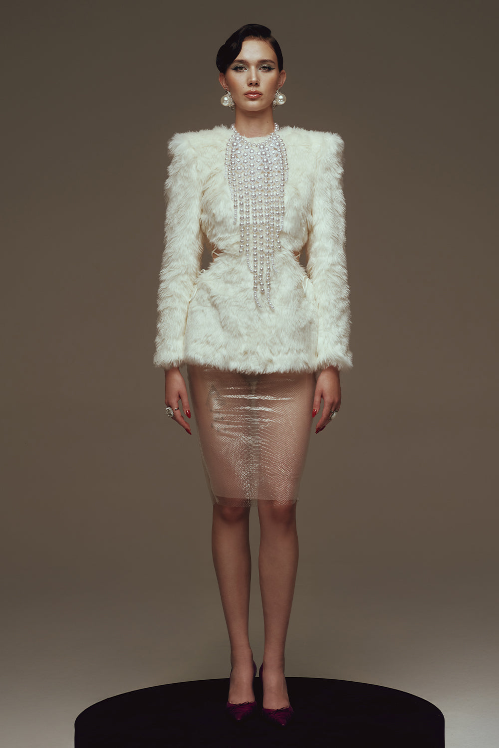 Grace Round Neck Faux Fur Top