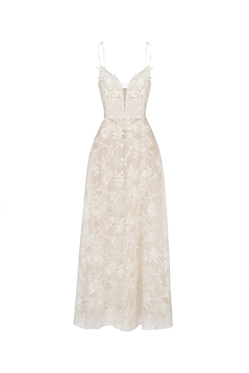 Ivory Strap Lace Dress