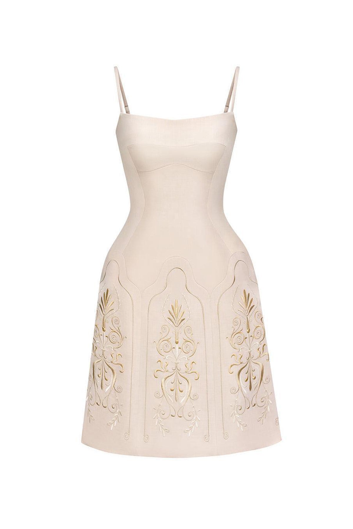 Elizabeth A-line Embroidered Polycotton Knee-length Dress