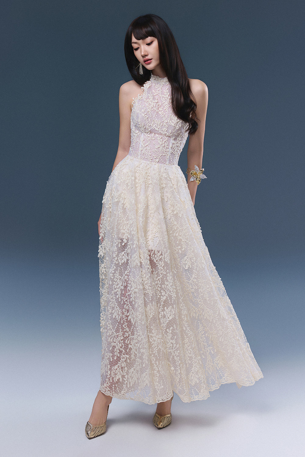 Cynthia High Neck Maxi Dress