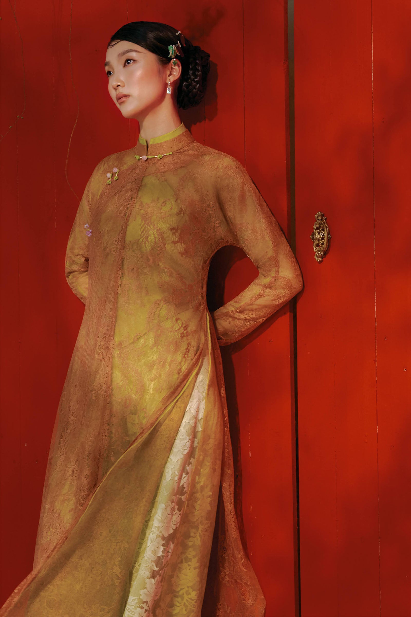 Khue Anh A-line Ao Dai Set