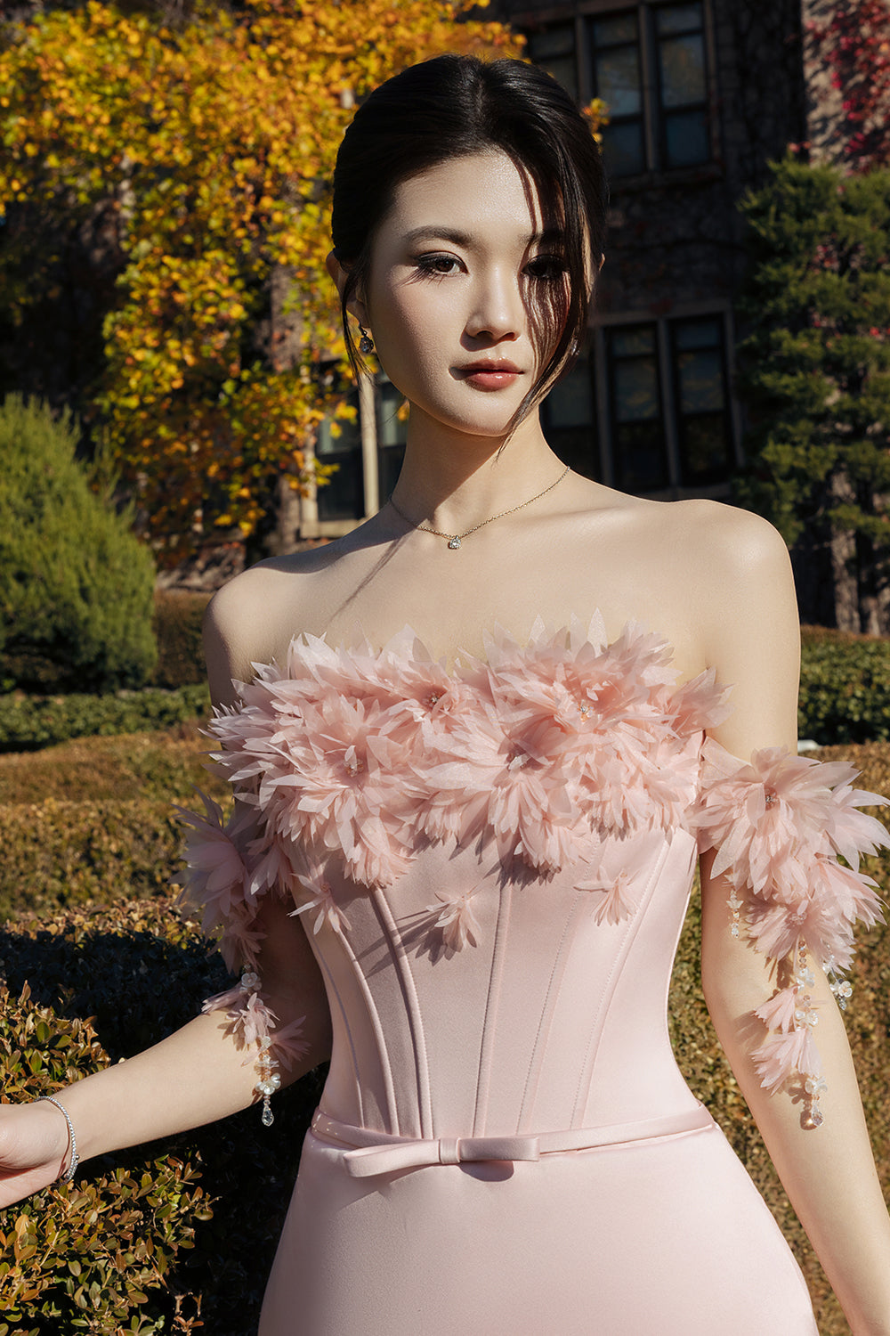 Eirielle Off-Shoulder Applique Mini Dress