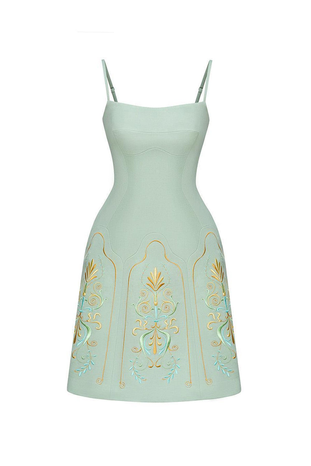 Elizabeth A-line Embroidered Polycotton Knee-length Dress