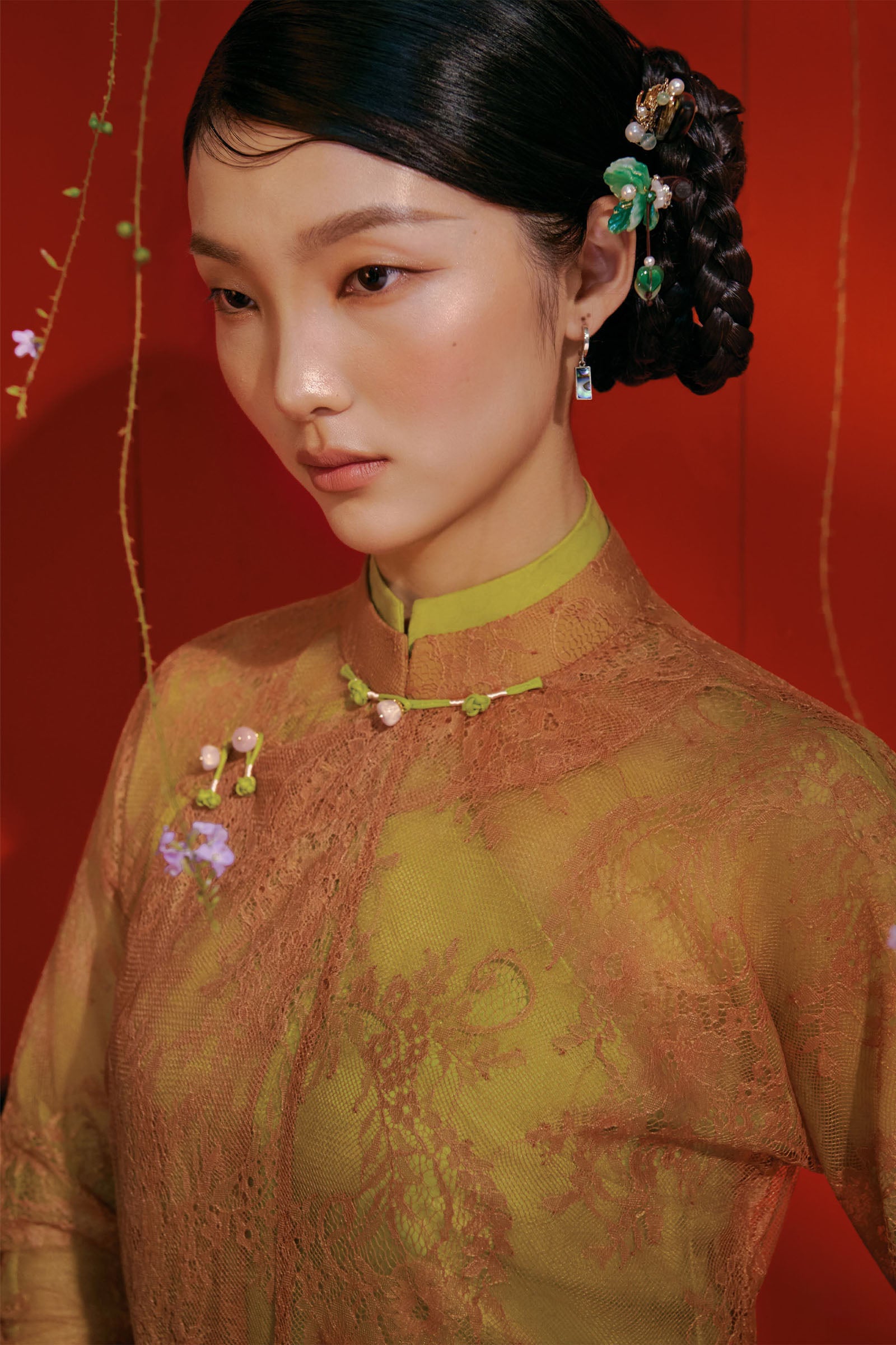 Khue Anh A-line Ao Dai Set