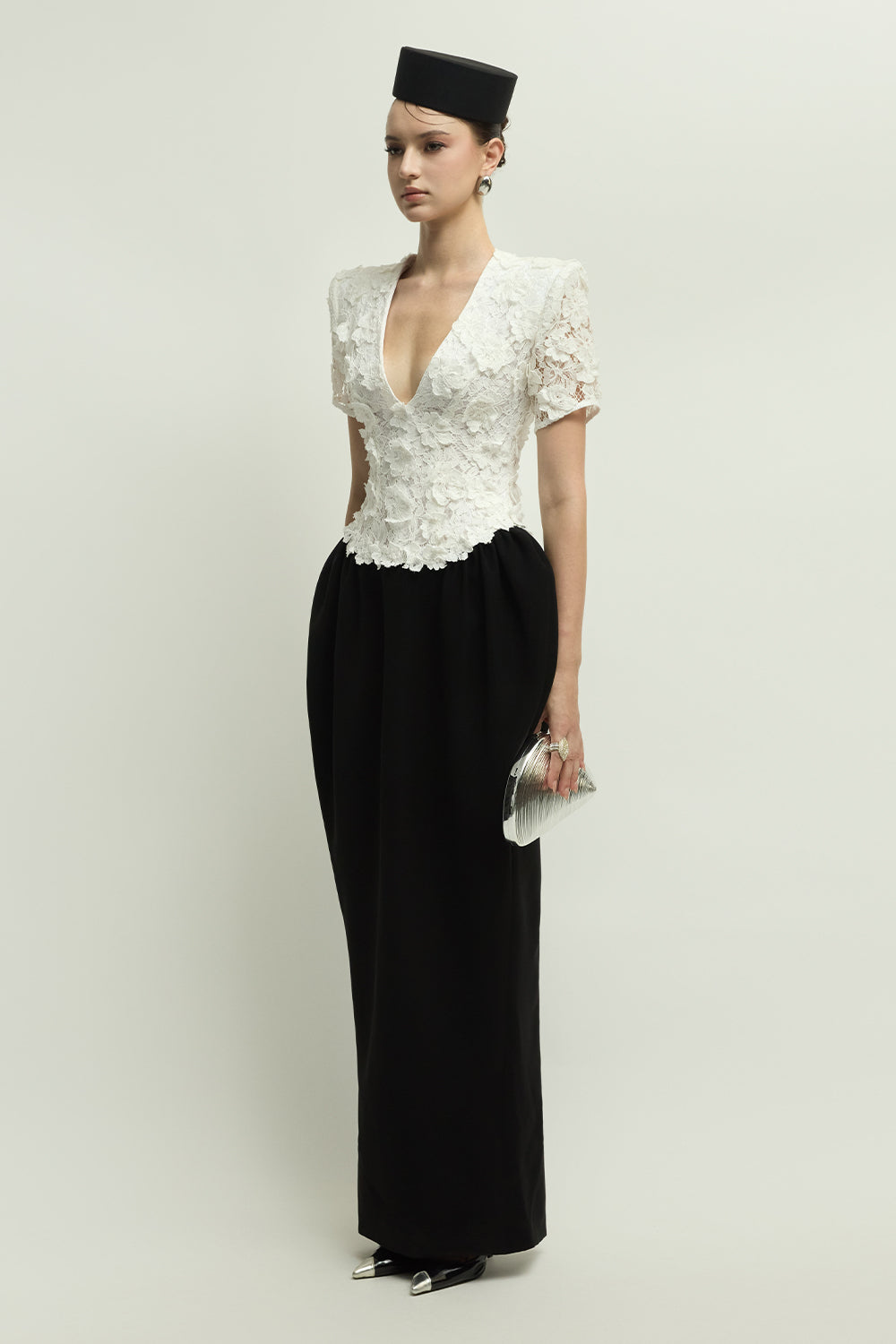 Vivien Pegged Applique Maxi Dress