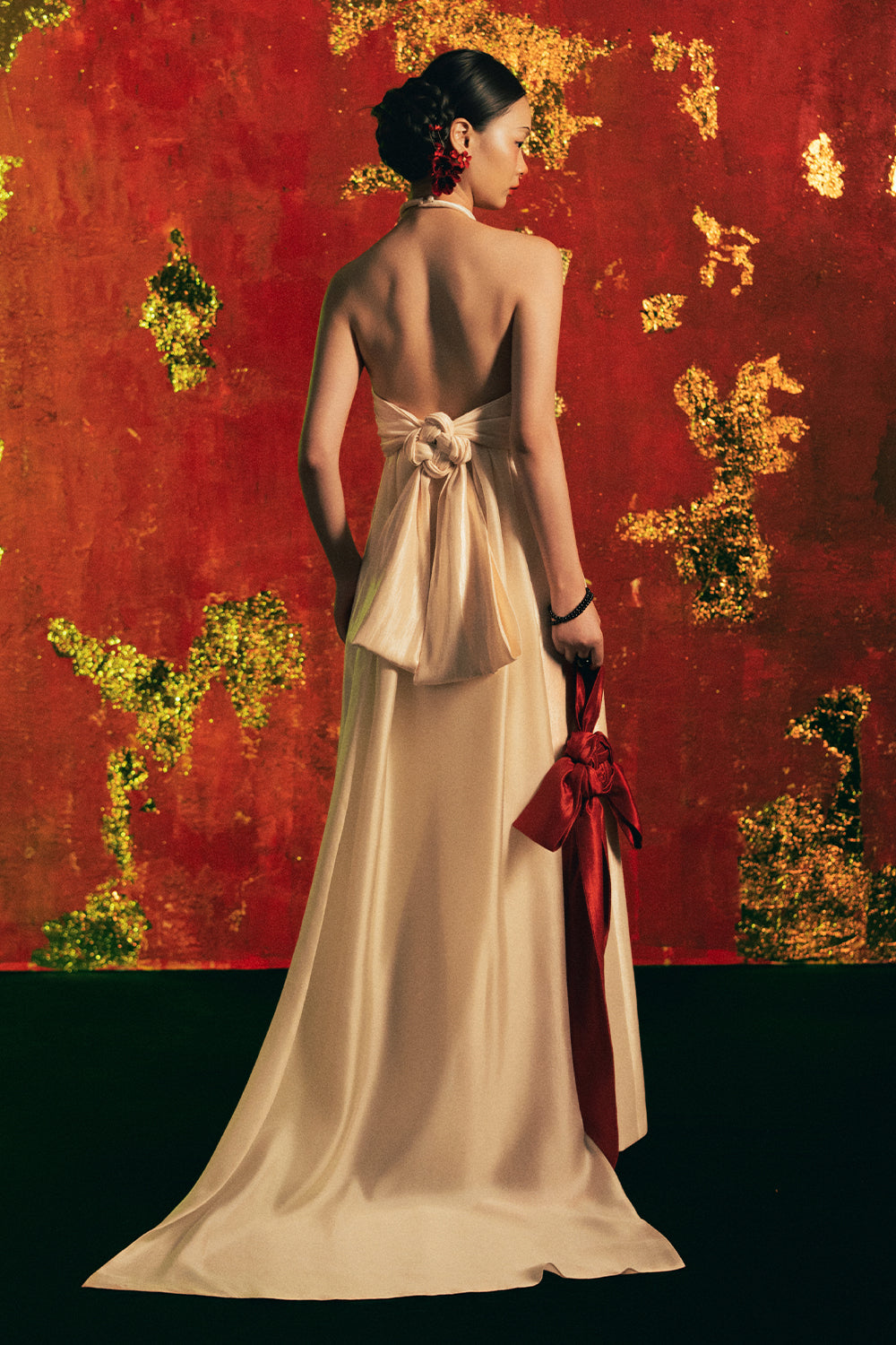 Dien Nien Halter Neck Cotton Rayon Maxi Dress