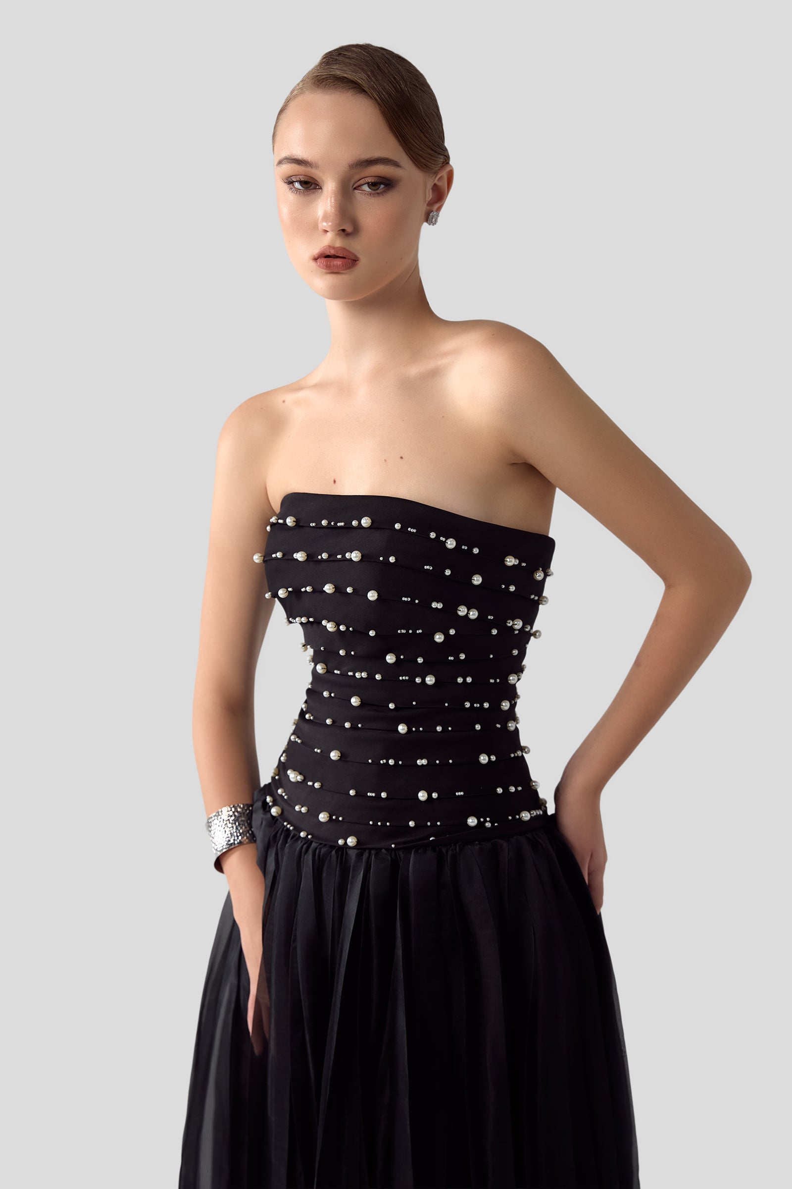 Noble Straight Across Maxi Dress
