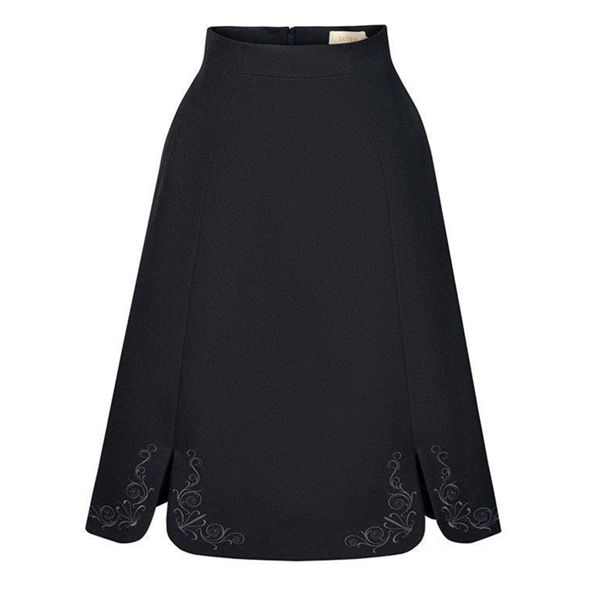 Diana A-line Slit Hem Polycotton Midi Skirt