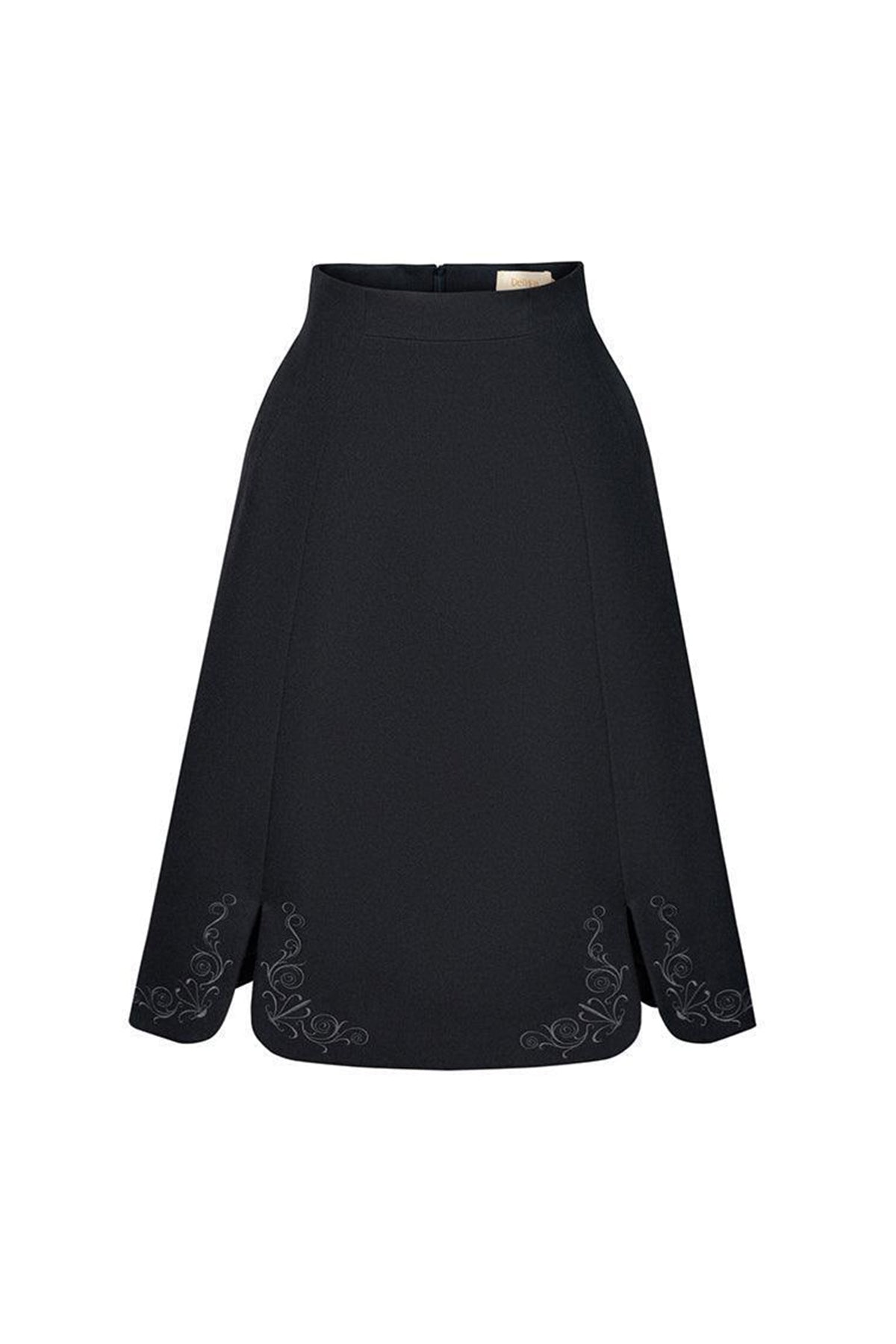 Diana A-line Slit Hem Polycotton Midi Skirt