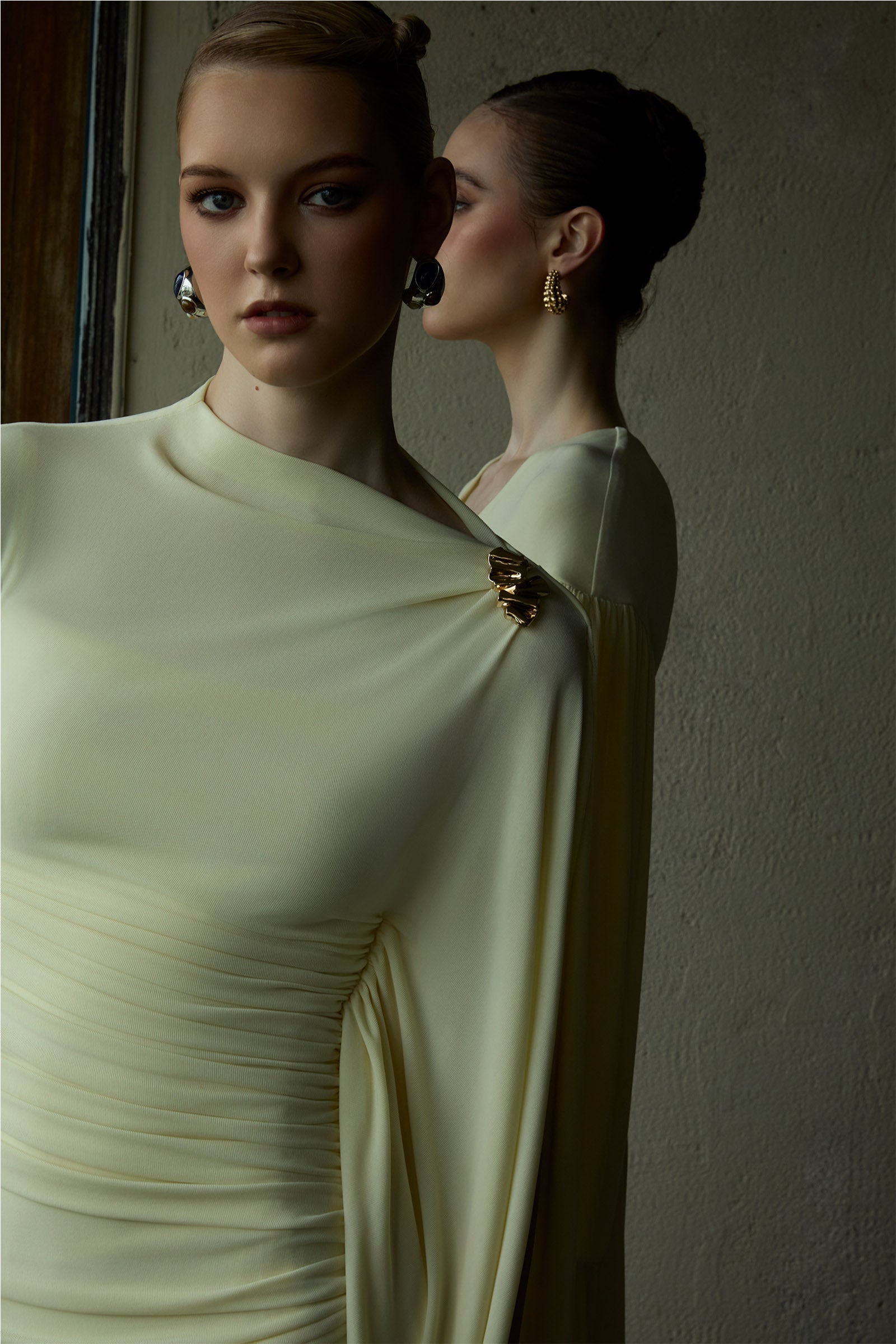 Minerva Boat Neck Gathering Maxi Dress