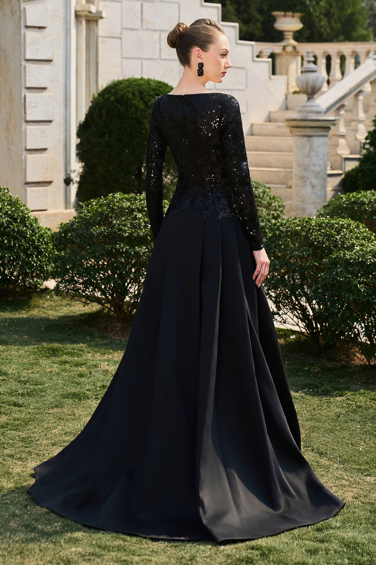 Women's Valerie Boat Neck Maxi Dress Black XS/S/M/L/XL/XXL/Customize MEAN BLVD Black / XL Women's Valerie Boat Neck Maxi Dress Black XS/S/M/L/XL/XXL/Customize MEAN BLVD Black / XL