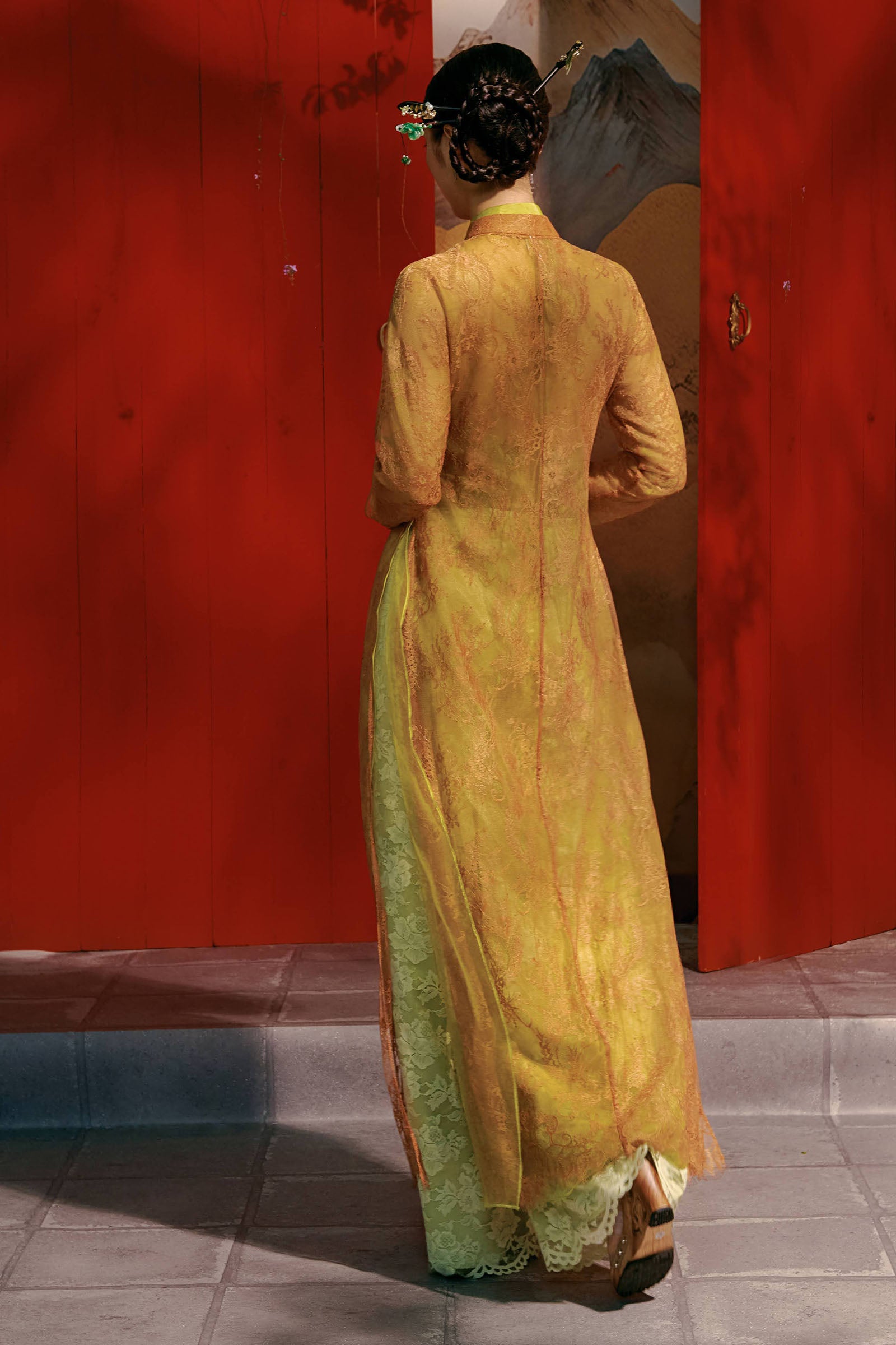 Khue Anh A-line Ao Dai Set