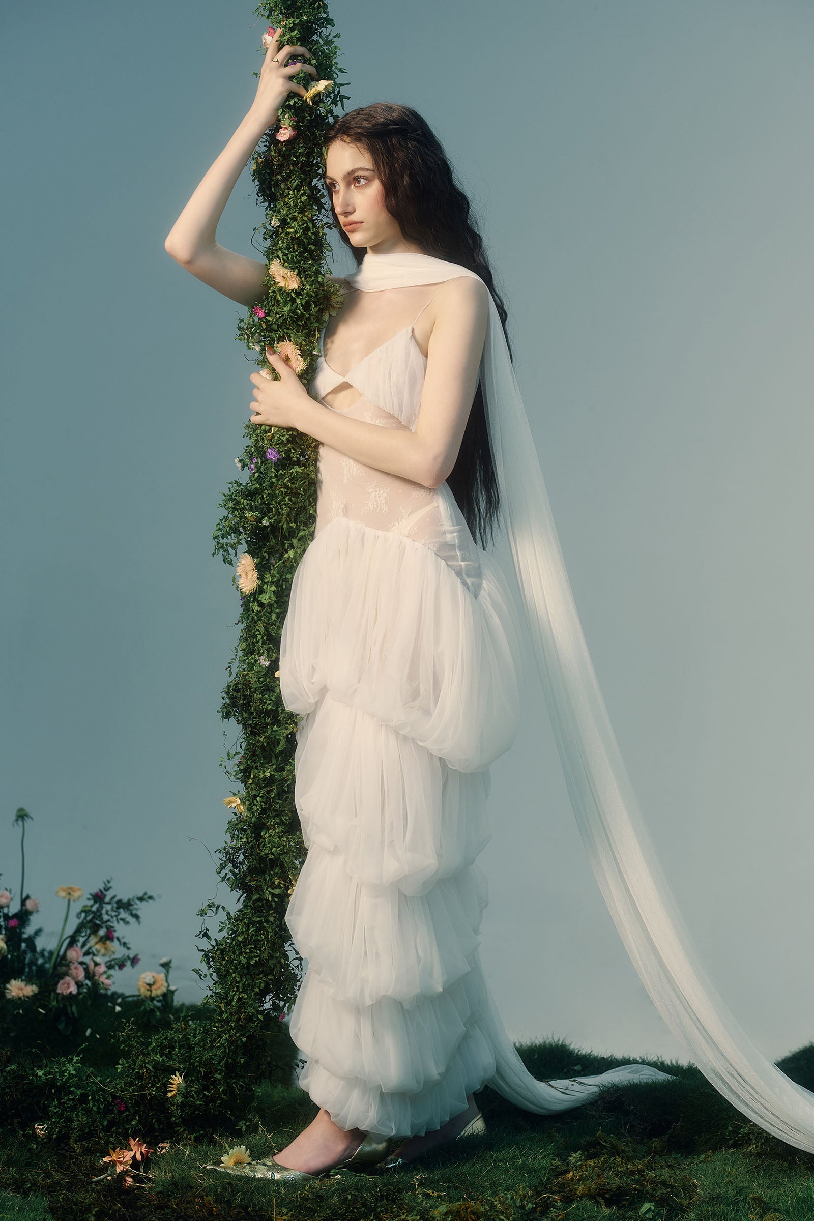 Ondine Bubble Maxi Dress White / M