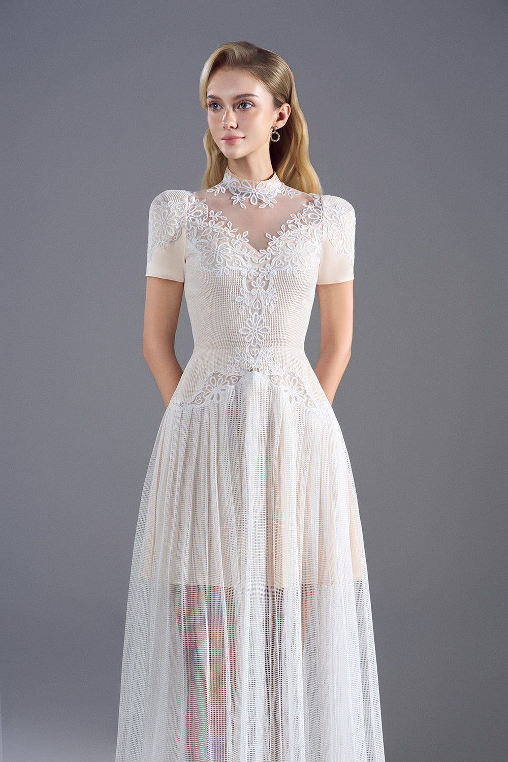 filigree lace dress Crochet Filigree Mini Dress Small / White