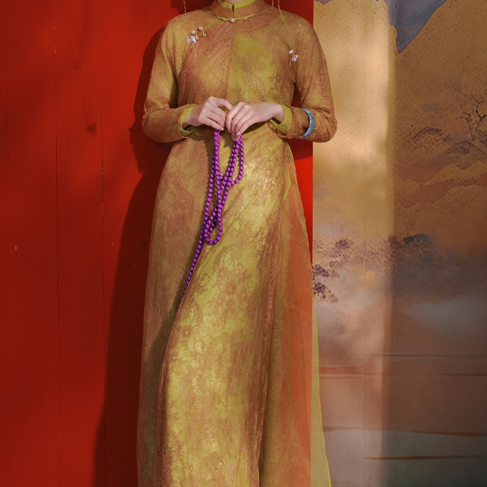 Khue Anh A-line Ao Dai Set