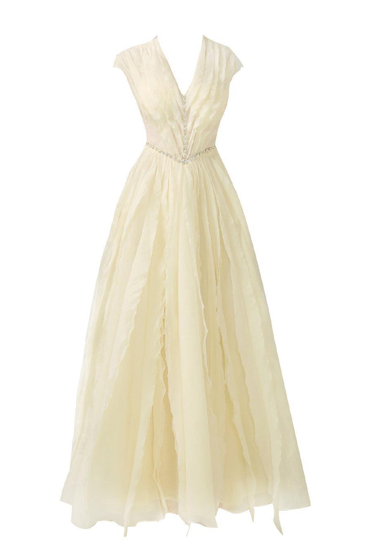 Hadassah Ball Gown V-Neck Organza Floor Length Dress