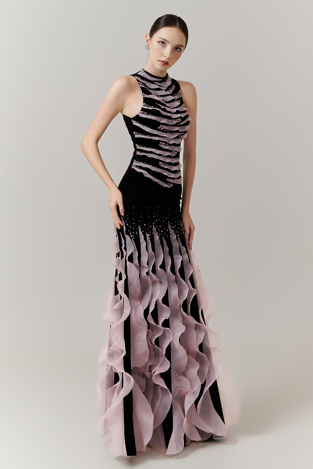 Isadora Mermaid Ruffle Maxi Dress