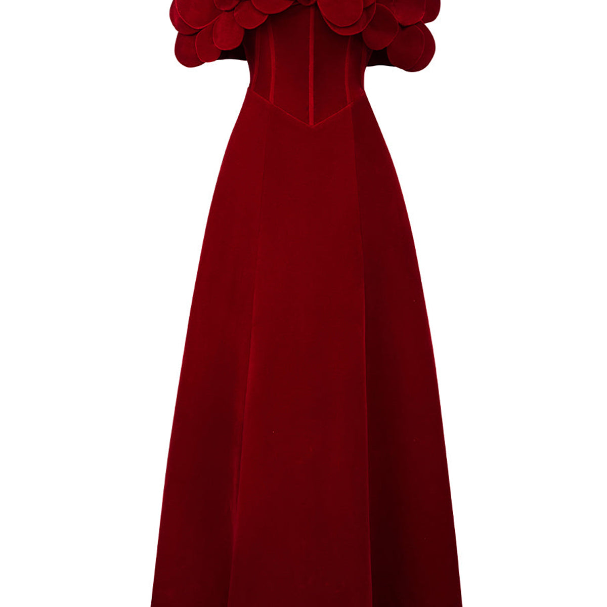 Guevara A-line Cold Shoulder Sleeved Polyester Ankle Length Dress