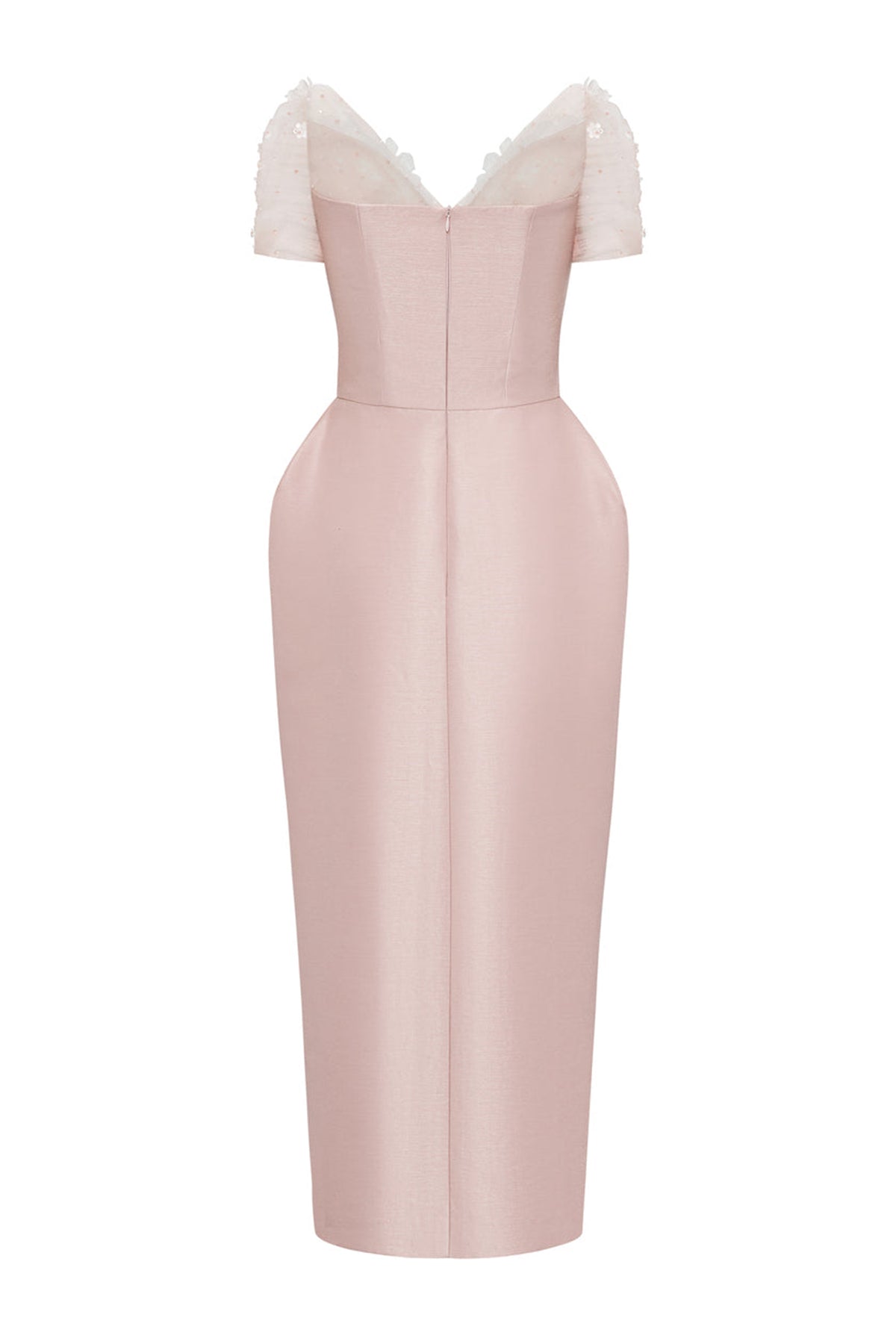Marquessa Pegged Chest Cup Taffeta Midi Dress