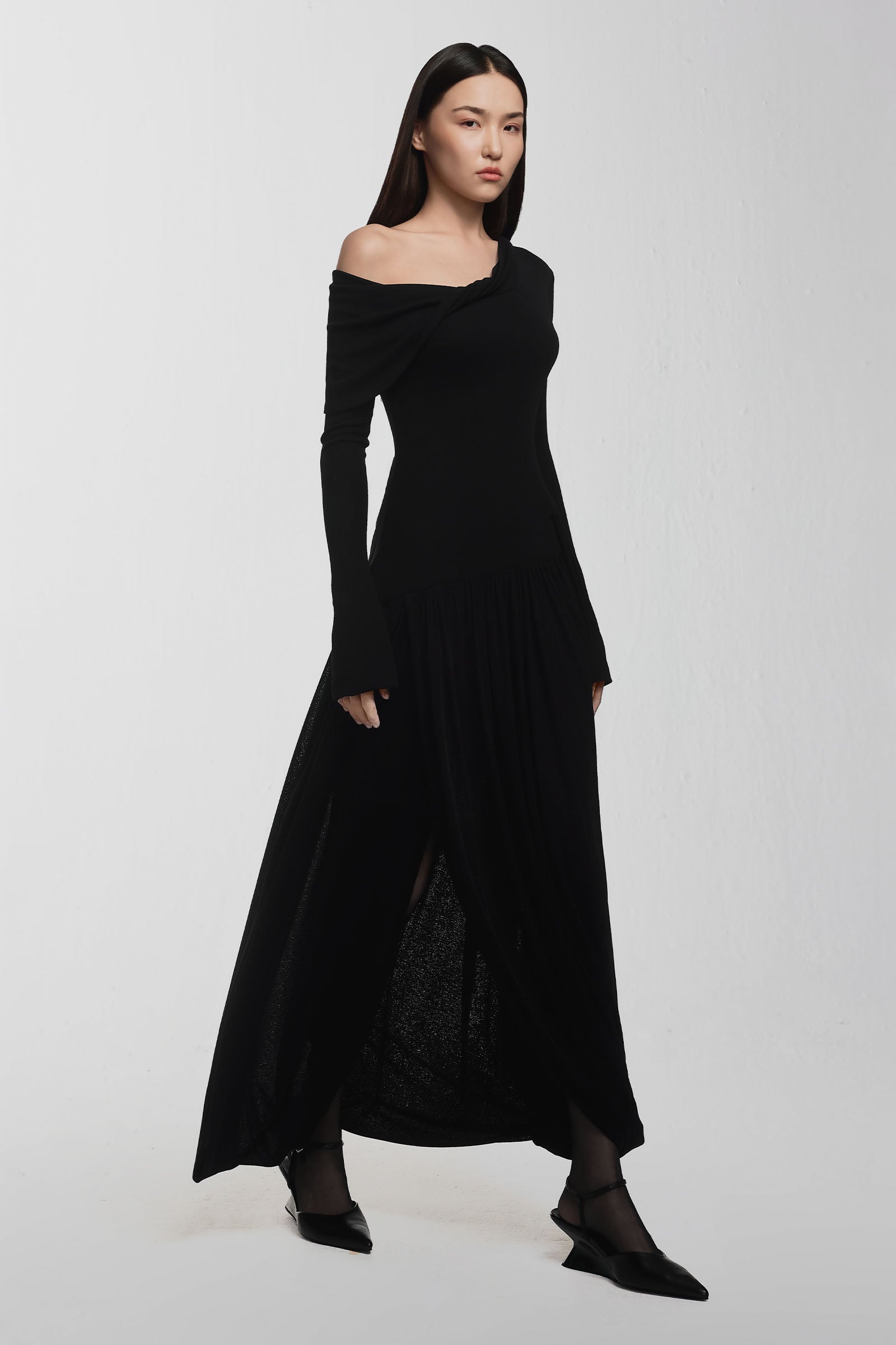 Noa A-line Gathering Maxi Dress