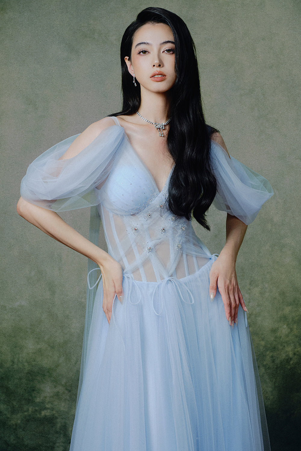 Orchideé Puff Sleeve Maxi Dress