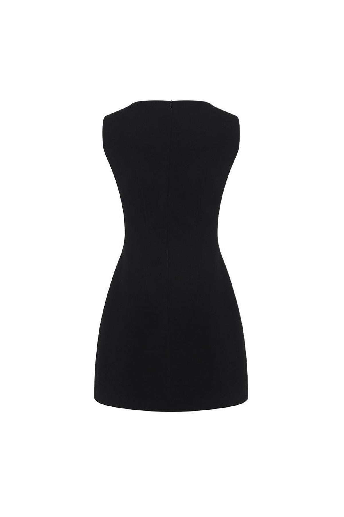 Araceli A-line Asymmetric Neck Crepe Mini Dress