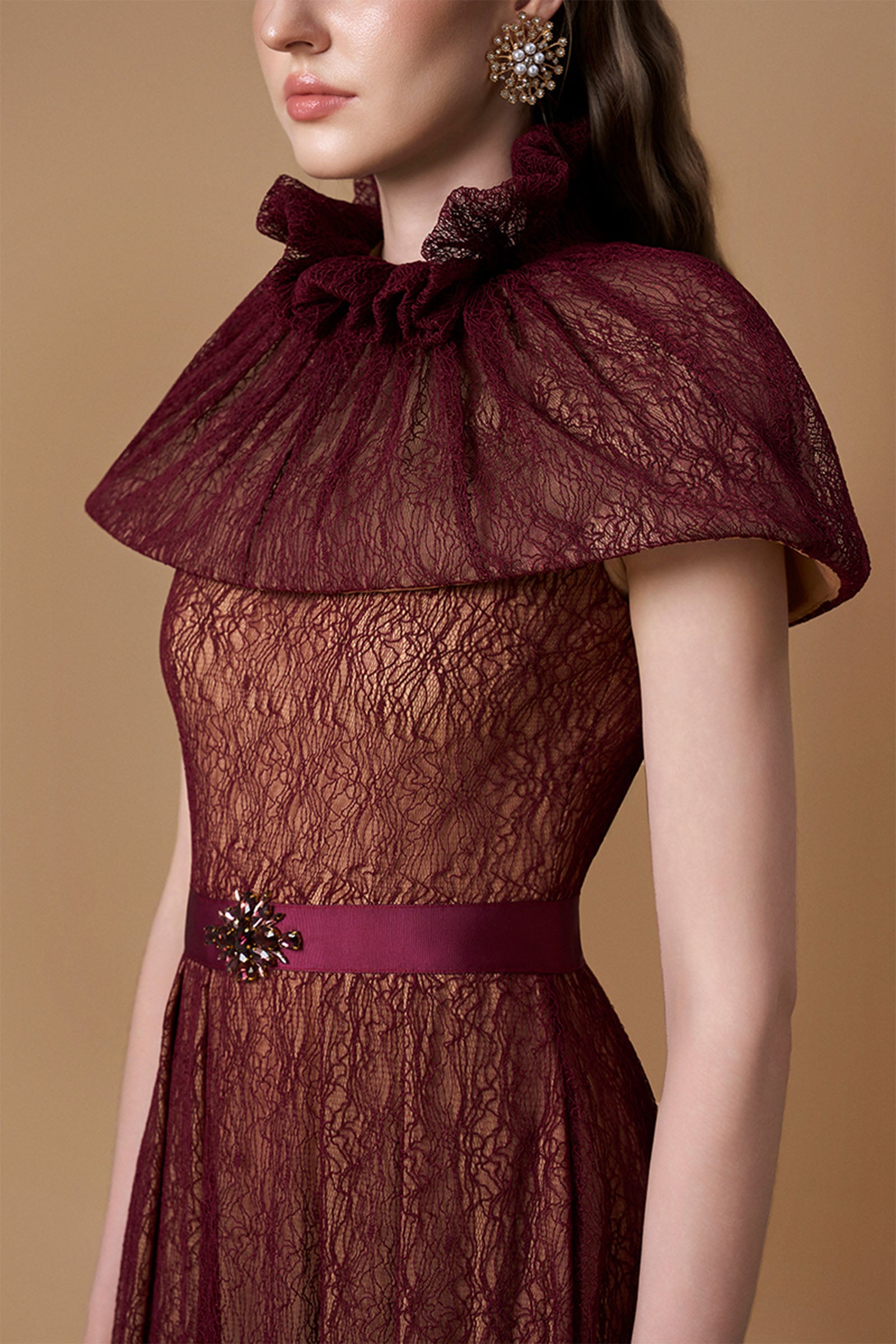 Liora Cape Sleeve Maxi Dress