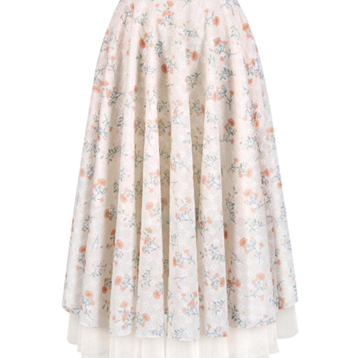 Carmen Layered Draped Polyester Chiffon Midi Skirt