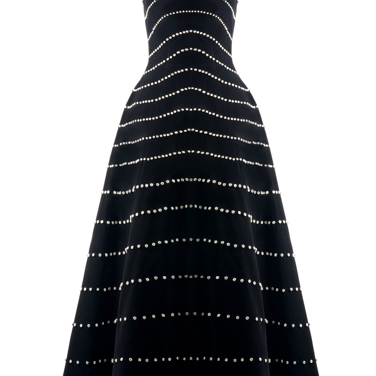 Greta A-line Straight Across Neck Polyester Maxi Dress