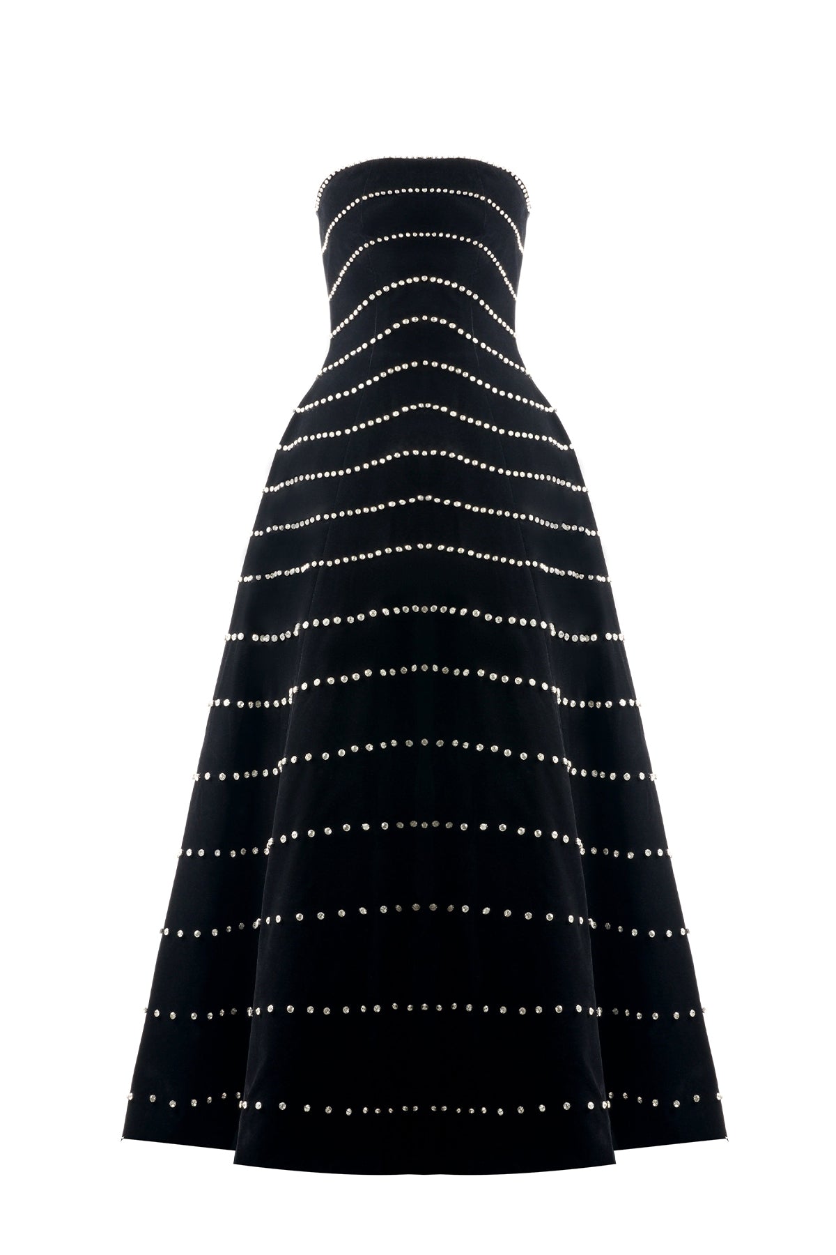 Greta A-line Straight Across Neck Polyester Maxi Dress