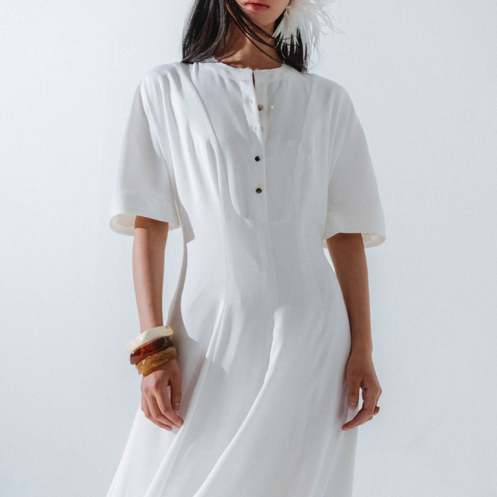 Aeris Round Neck Midi Dress