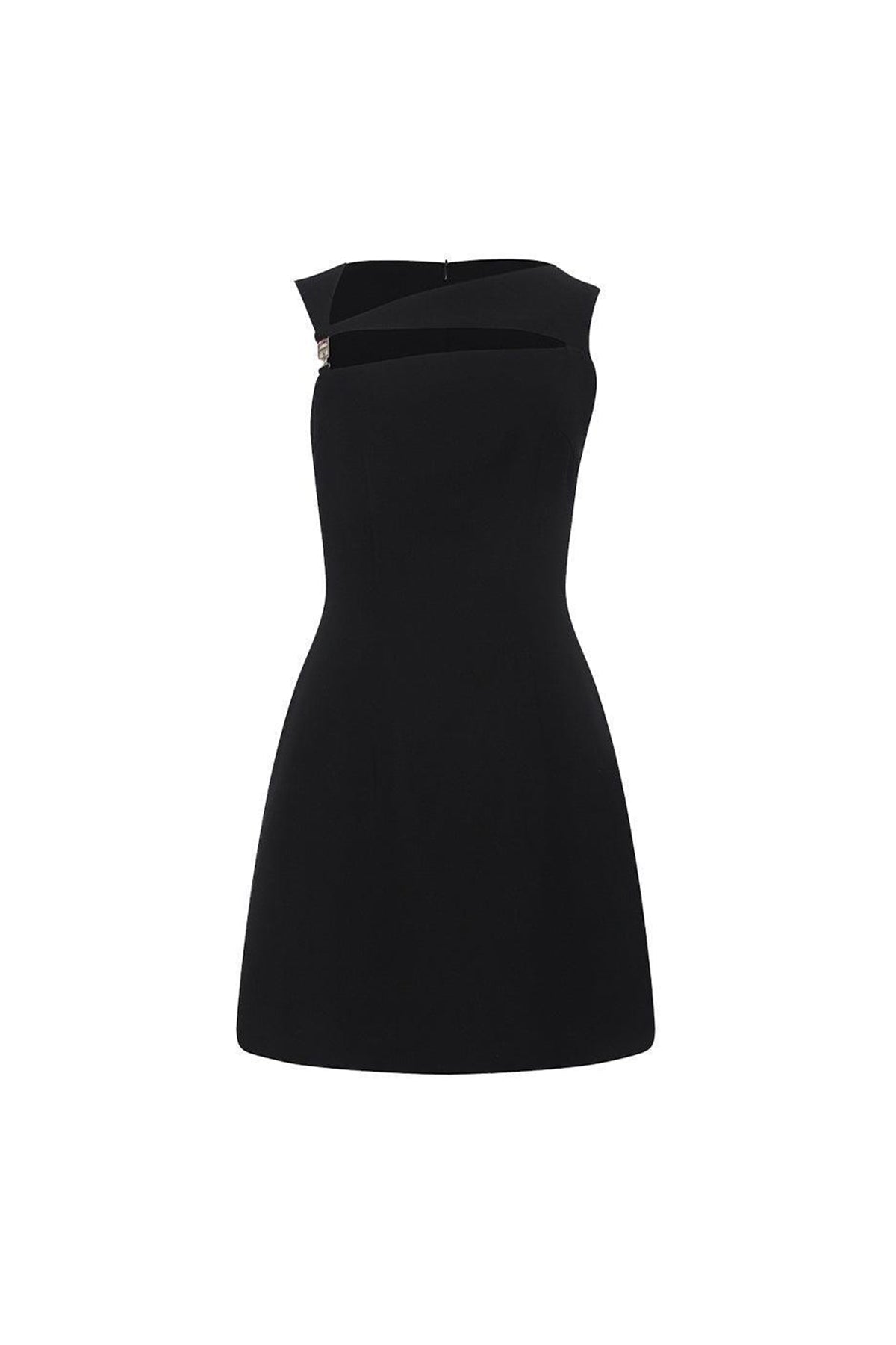 Araceli A-line Asymmetric Neck Crepe Mini Dress