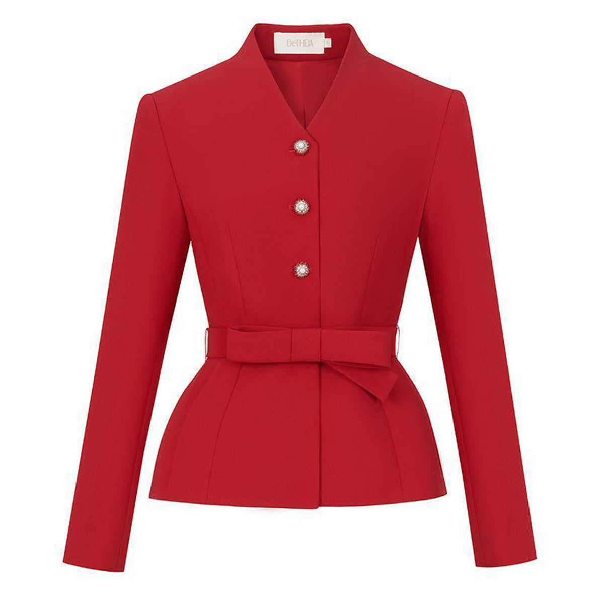 Bella Peplum V-Neck Polycotton Jacket