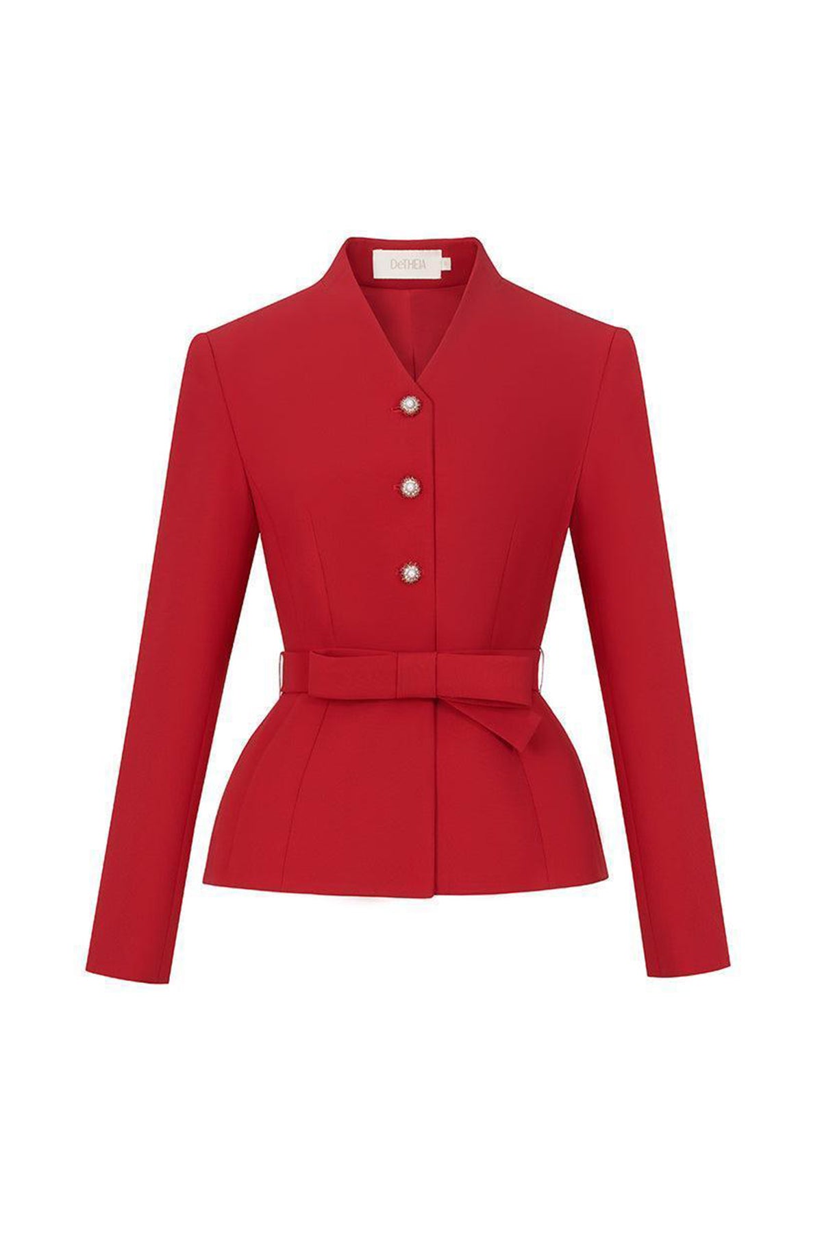 Bella Peplum V-Neck Polycotton Jacket