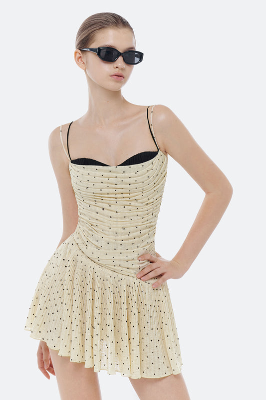 Gwendoline Babydoll Gathering Mini Dress