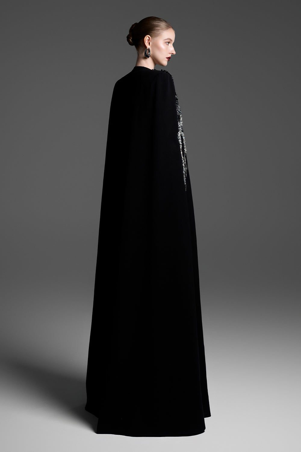 Ingrid Cape Sleeve Bead Maxi Dress