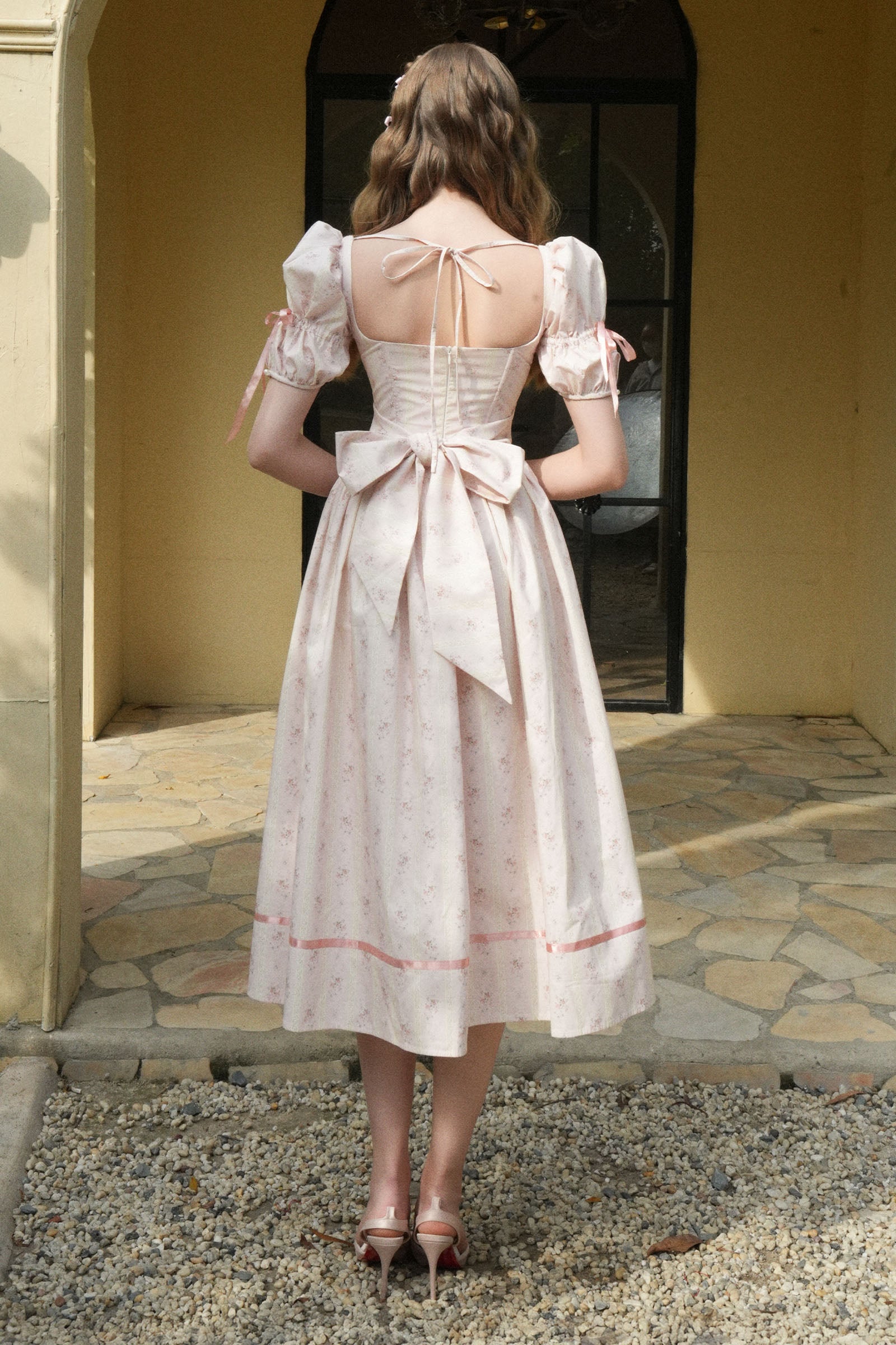Dreambloom Puff Sleeve Midi Dress